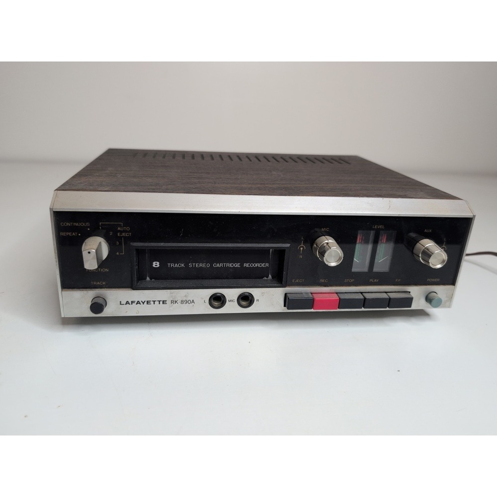 Vintage Lafayette RK-890 A 8-Track Stereo Playback Tape Deck Powers On